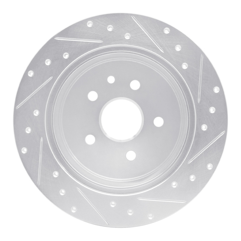 Lexus GS430 Brake Rotor (1) - Rear Left - R1 Concepts - Drilled & Slotted - Silver - `98-`10